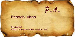 Prasch Absa névjegykártya